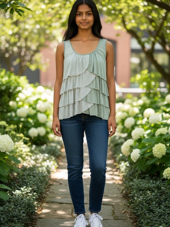 French Laundry Tops - French Laundry Tiered Ruffle Tank